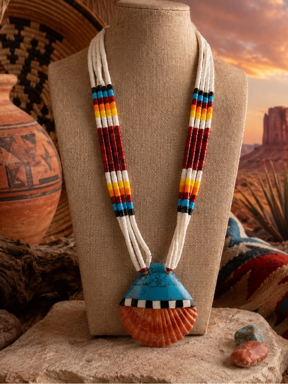 Santo Domingo Spiny Oyster Heishi Necklace